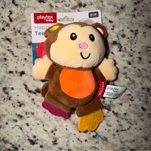 NWT Playtex Baby Happy Monkey Teether New Plush